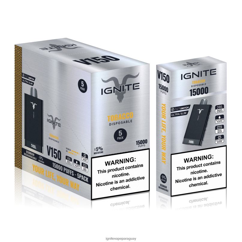 tabaco IGNITE V150 paquete de 5 bolígrafos vaporizadores - pod IGNITE tobacco N6X8F9