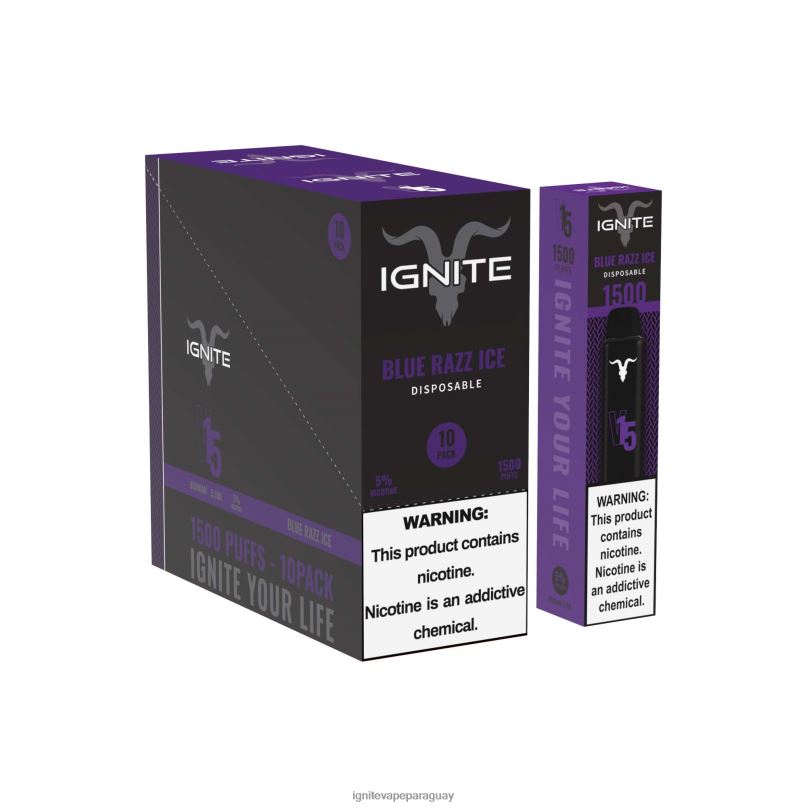 hielo de guayaba y fresa IGNITE V15 paquete de 10 bolígrafos vaporizadores - IGNITE vape sabores N6X8F105
