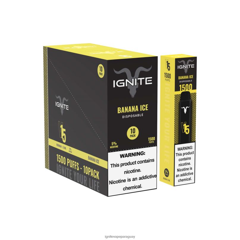 hielo de plátano IGNITE V15 paquete de 10 bolígrafos vaporizadores - IGNITE cigarrillo electronico N6X8F11