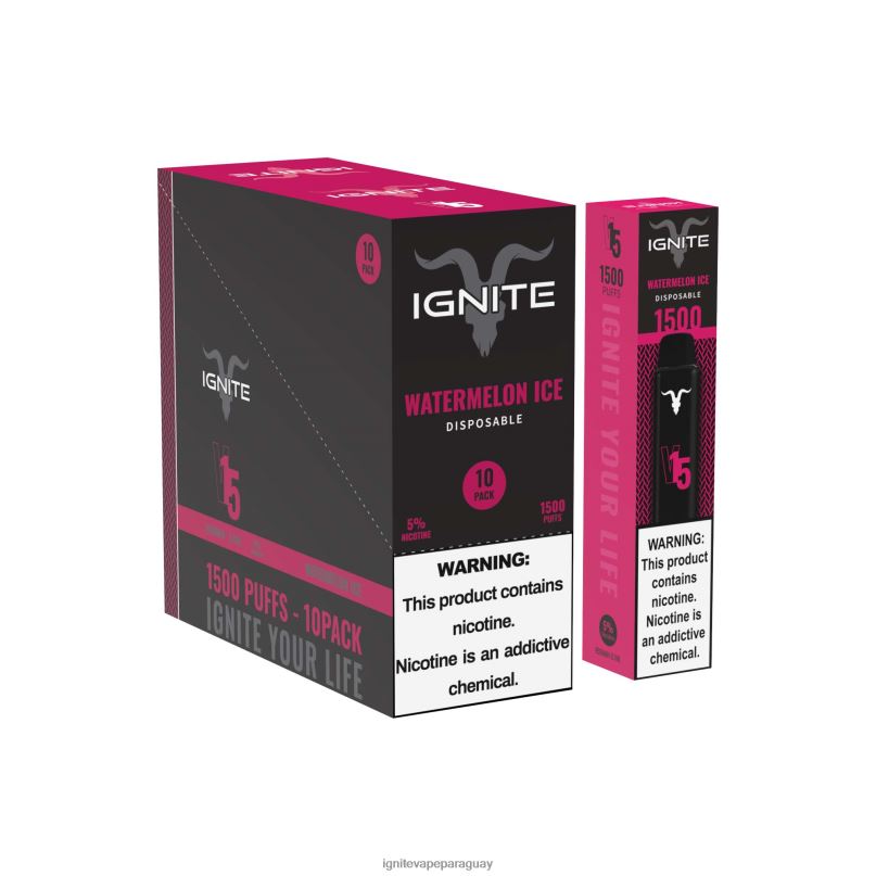 hielo de sandia IGNITE V15 paquete de 10 bolígrafos vaporizadores - IGNITE vape Paraguay N6X8F106