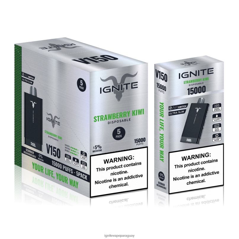 kiwi fresa IGNITE V150 paquete de 5 bolígrafos vaporizadores - IGNITE Paraguay N6X8F92