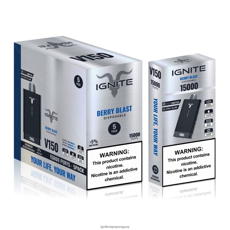 plátano cereza IGNITE V150 paquete de 5 bolígrafos vaporizadores - IGNITE pod Paraguay precio N6X8F83