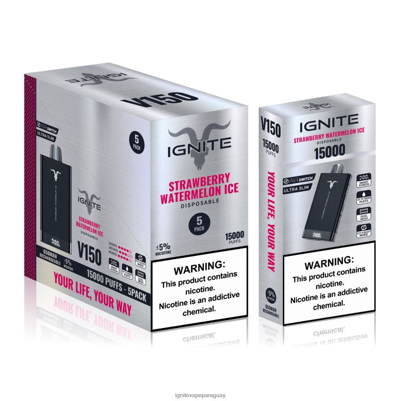 plátano cereza IGNITE V150 paquete de 5 bolígrafos vaporizadores - IGNITE pod Paraguay precio N6X8F83