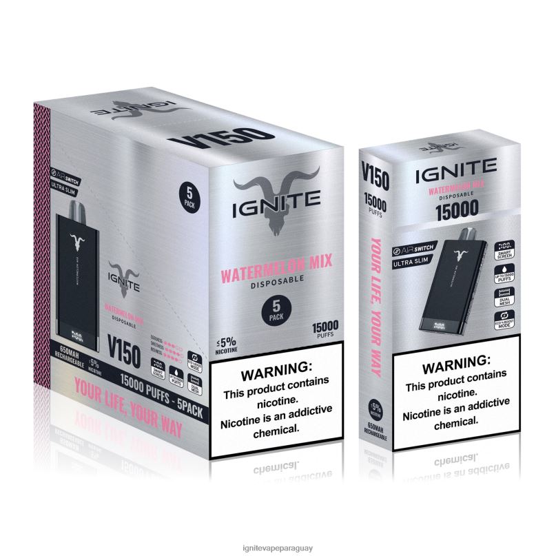 plátano cereza IGNITE V150 paquete de 5 bolígrafos vaporizadores - IGNITE pod Paraguay precio N6X8F83