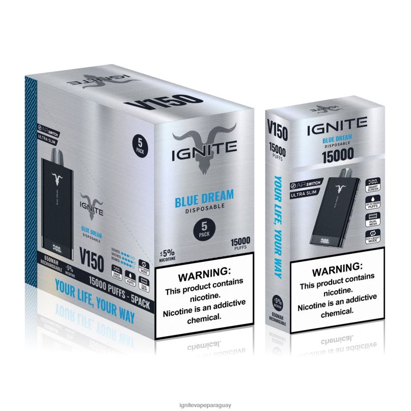 sueño azul IGNITE V150 paquete de 5 bolígrafos vaporizadores - IGNITE cigarrillo electronico N6X8F81