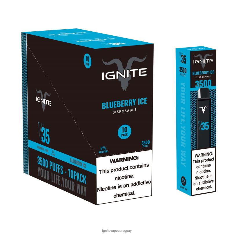 hielo de arándanos IGNITE V35 paquete de 10 bolígrafos vaporizadores - pod IGNITE tobacco N6X8F119