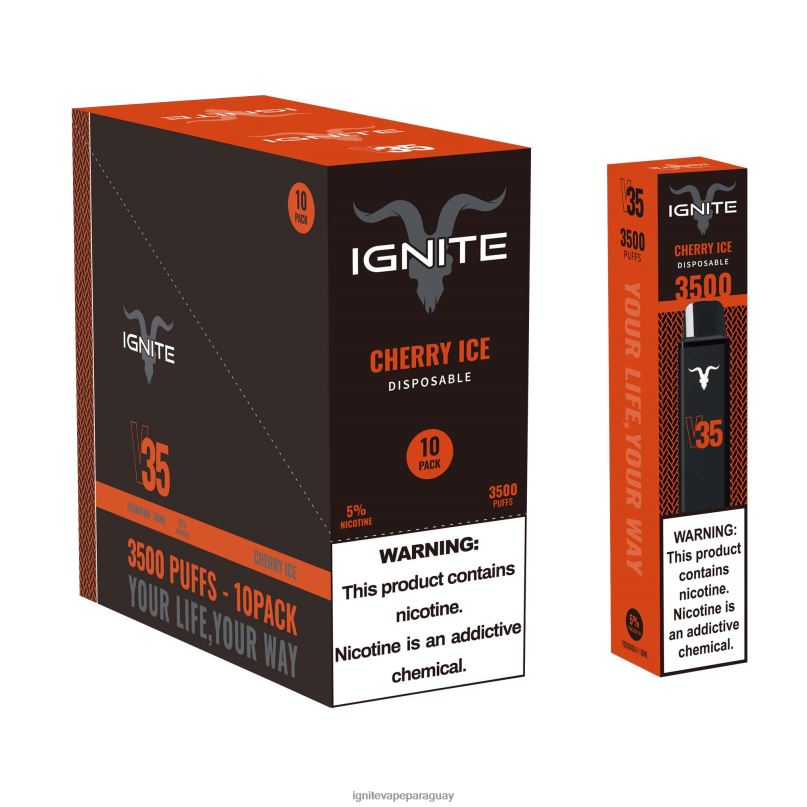 hielo de cereza IGNITE V35 paquete de 10 bolígrafos vaporizadores - IGNITE cigarrillo electronico N6X8F121