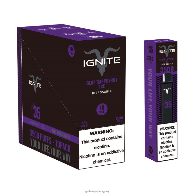 hielo de frambuesa azul IGNITE V35 paquete de 10 bolígrafos vaporizadores - IGNITE vape precio N6X8F120