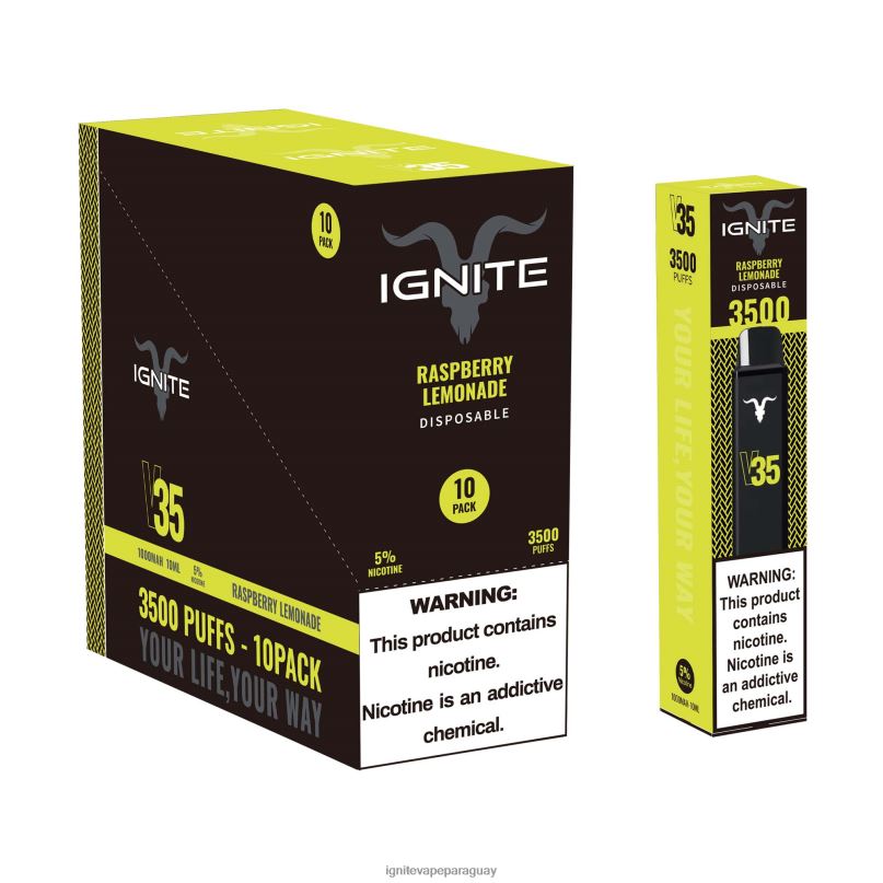 limonada de frambuesa IGNITE V35 paquete de 10 bolígrafos vaporizadores - IGNITE vape sabores N6X8F125