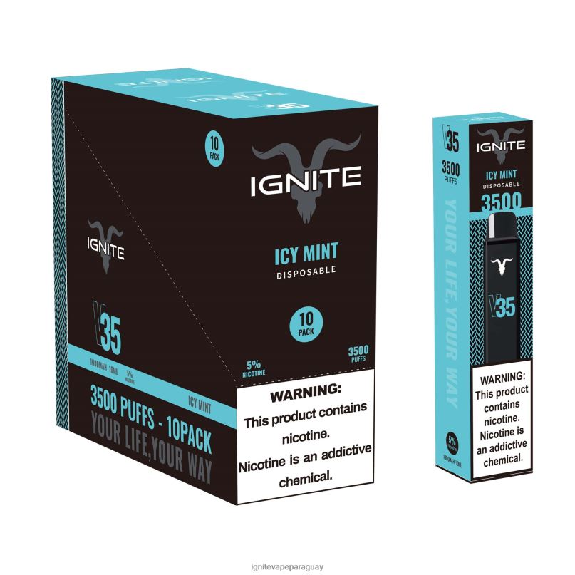 menta helada IGNITE V35 paquete de 10 bolígrafos vaporizadores - IGNITE pod Paraguay precio N6X8F123