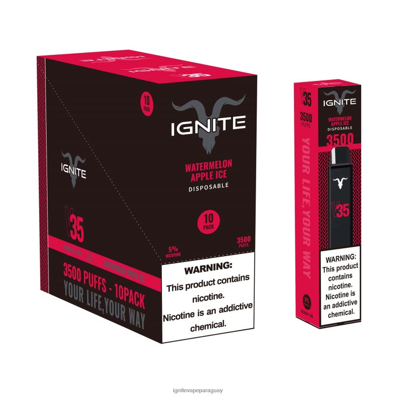 sandía manzana hielo IGNITE V35 paquete de 10 bolígrafos vaporizadores - pod IGNITE tobacco N6X8F129