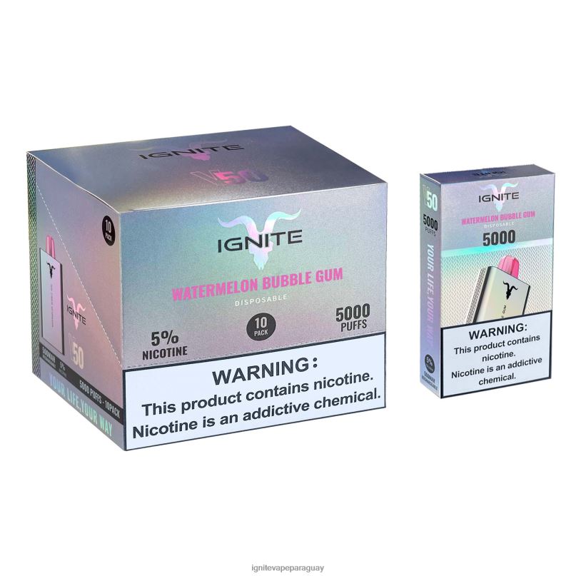 chicle de sandía IGNITE V50 paquete de 10 bolígrafos vaporizadores - IGNITE vape precio N6X8F150