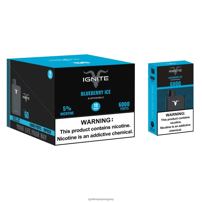 hielo de arándanos IGNITE V60 paquete de 10 bolígrafos vaporizadores - IGNITE pod Paraguay precio N6X8F13