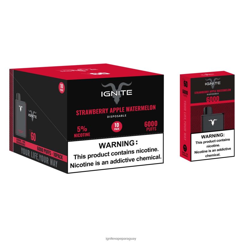 hielo de cereza IGNITE V60 paquete de 10 bolígrafos vaporizadores - IGNITE vape asunción N6X8F17