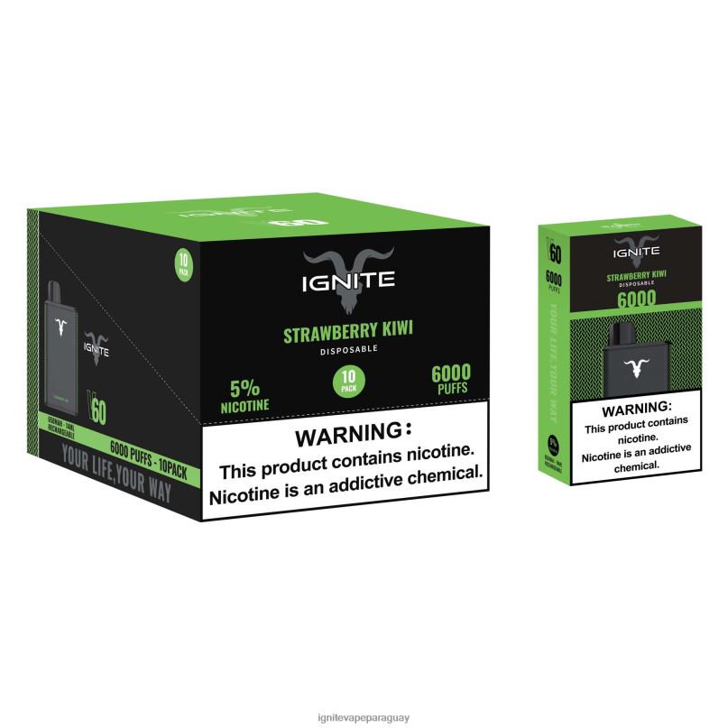 kiwi fresa IGNITE V60 paquete de 10 bolígrafos vaporizadores - IGNITE vape Paraguay N6X8F26