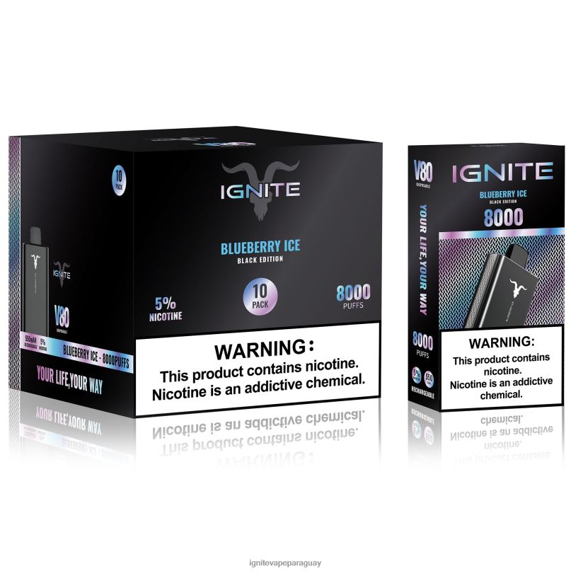 hielo de arándanos IGNITE V80 paquete de 10 bolígrafos vaporizadores - IGNITE precio Paraguay N6X8F54