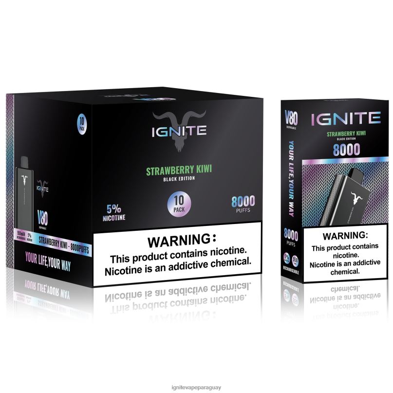 kiwi fresa IGNITE V80 paquete de 10 bolígrafos vaporizadores - IGNITE precio Paraguay N6X8F64